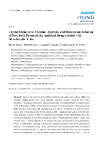 Crystal Structures, Thermal Analysis, and