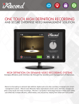 HIGH DEFINITION ON DEMAND VIDEO RECORDING SYSTEMS