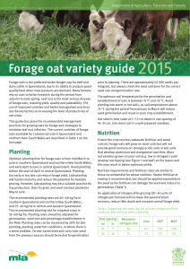 Forage oat variety guide 2015 - Department of Agriculture and