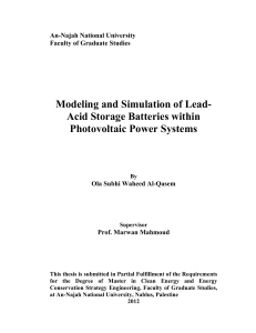 Modeling and Simulation of Lead- Acid Storage Batteries within