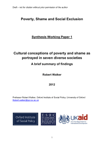 Cultural conceptions of poverty and shame as portrayed