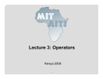 Lecture 3: Operators