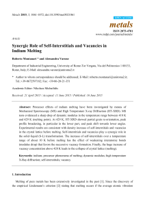 Synergic Role of Self-Interstitials and Vacancies in Indium Melting