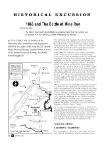 1863 and the Battle of Mine Run