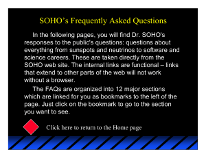 SOHO`s Frequently Asked Questions