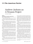Andrew Jackson as A Treason Project