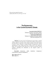 The Bureaucracy in the Current Economic Climate