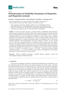 Determination of Solubility Parameters of Ibuprofen and Ibuprofen