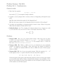 Problem Seminar. Fall 2015. Problem Set 5. Combinatorics.