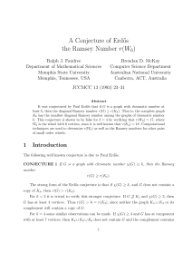 A Conjecture of Erd˝os the Ramsey Number r(W