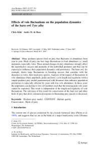 Effects of vole fluctuations on the population dynamics of the barn