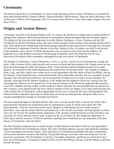 Christianity Origins and Ancient History