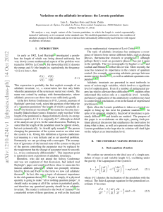 Variations on the adiabatic invariance: the Lorentz pendulum