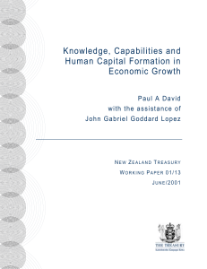 Knowledge, Capabilities and Human Capital Formation in Economic