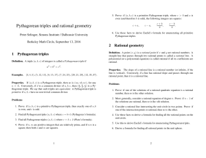 Pythagorean triples and rational geometry