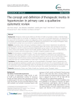 The concept and definition of therapeutic inertia in hypertension in