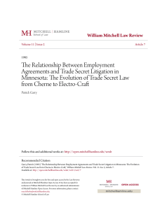 The Relationship Between Employment Agreements and Trade