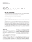 Review Article RNA-Binding Proteins in Amyotrophic Lateral