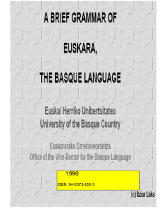 grammar of the Basque