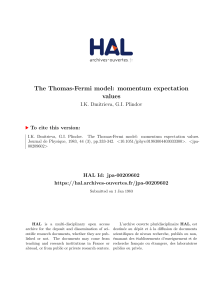 The Thomas-Fermi model: momentum expectation values