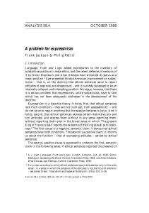 A problem for expressivism