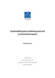 Sustainability goals combining social and environmental aspects