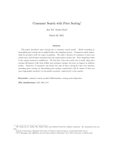 Consumer Search with Price Sorting∗