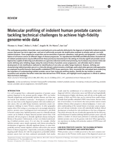 Molecular profiling of indolent human prostate cancer: tackling