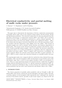 Electrical conductivity and partial melting of mafic rocks under