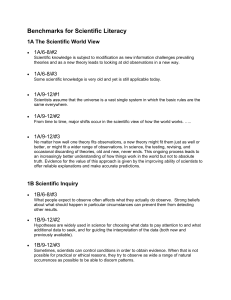 Benchmarks for Scientific Literacy