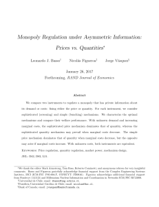 Monopoly Regulation under Asymmetric Information: Prices vs