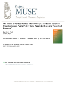 The Impact of Political Parties, Interest Groups