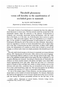 Threshold phenomena versus cell heredity in the