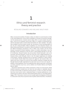 Ethics and feminist research: theory and practice