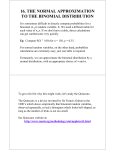 16. the normal approximation to the binomial distribution