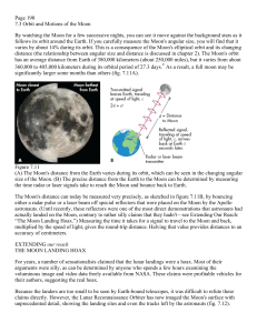 Page 190 7.3 Orbit and Motions of the Moon By watching the