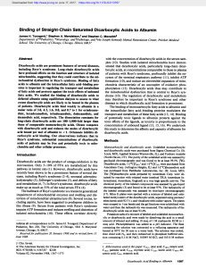 Binding of Straight-Chain Saturated Dicarboxylic Acids to Albumin