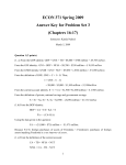 ECON 371 Spring 2009 Answer Key for Problem Set 3 (Chapters 16