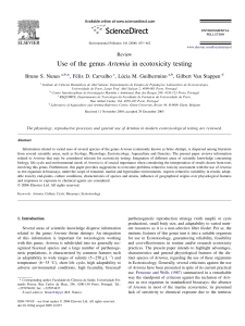 Use of the genus Artemia in ecotoxicity testing