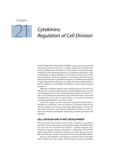 Cytokinins: Regulators of Cell Division