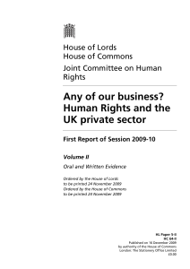 Any of our business? Human Rights and the UK private sector First