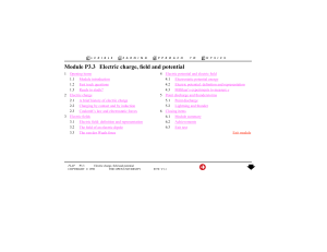 Module P3.3 Electric charge, field and potential