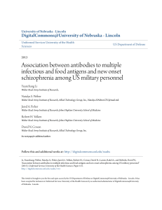 Association between antibodies to multiple infectious and food