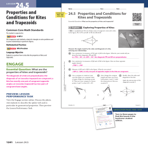 Properties and Conditions for Kites and Trapezoids