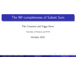 The NP-completeness of Subset Sum
