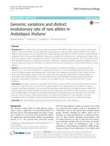 Genomic variations and distinct evolutionary rate of rare alleles in