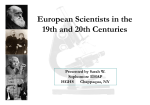 European Scientists in the 19th and 20th Centuries