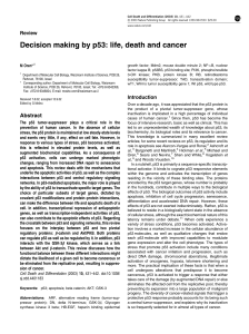 Decision making by p53: life, death and cancer