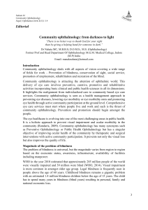 Community ophthalmology: from darkness to light Editorial