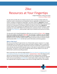 ASPR TRACIE Zika Virus Disease Resources at Your Fingertips